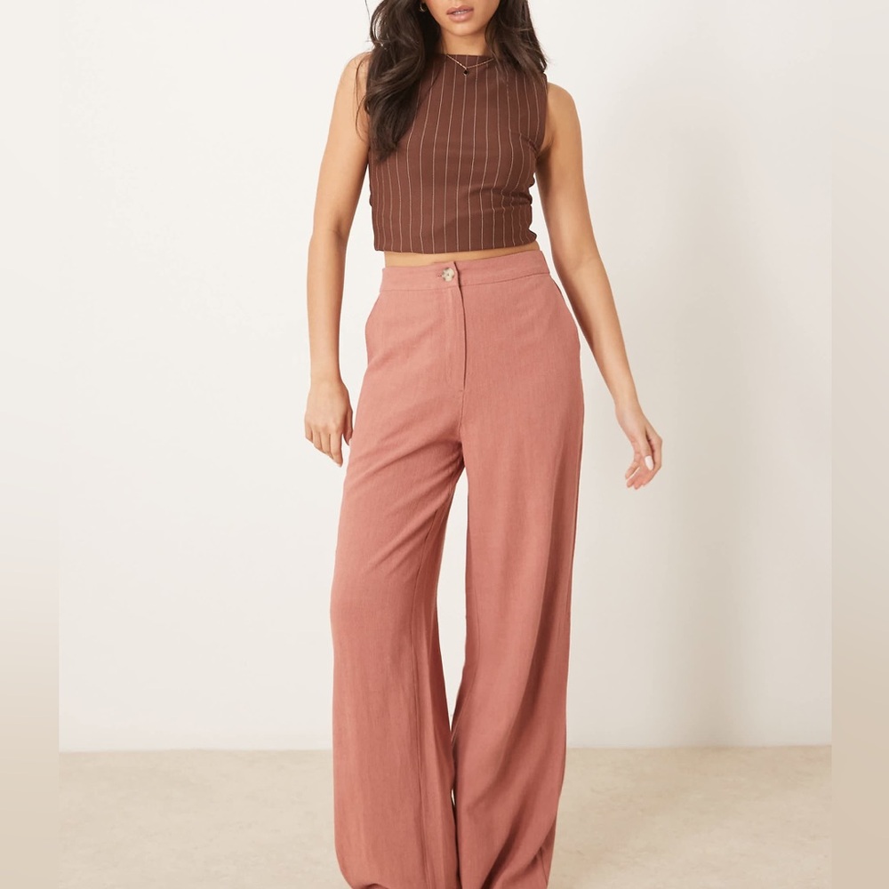 ASOS‎ Light Pink Linen-Blend Pants 🌸